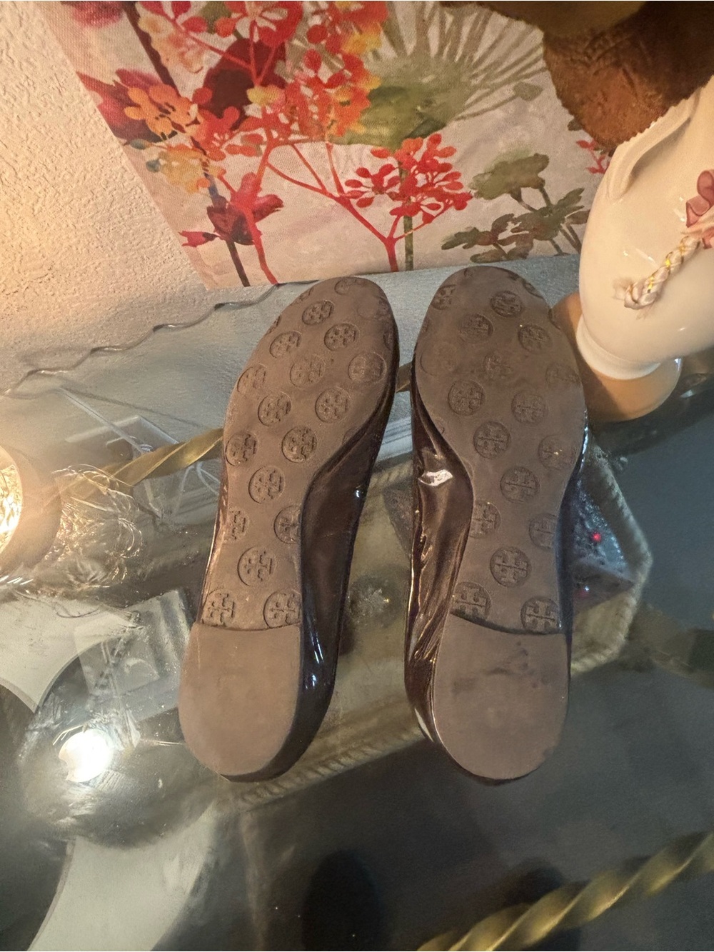 Tory Burch Brown Patent Logo Ballet Flats - Picture 5 of 7